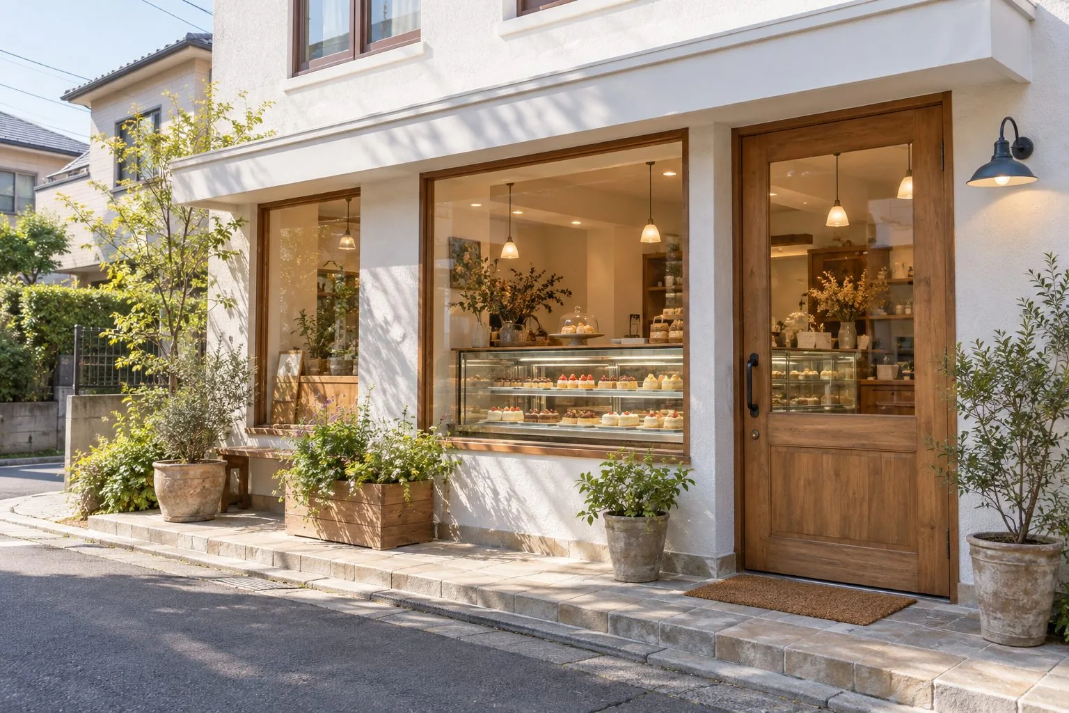 ケーキ屋さんの店先